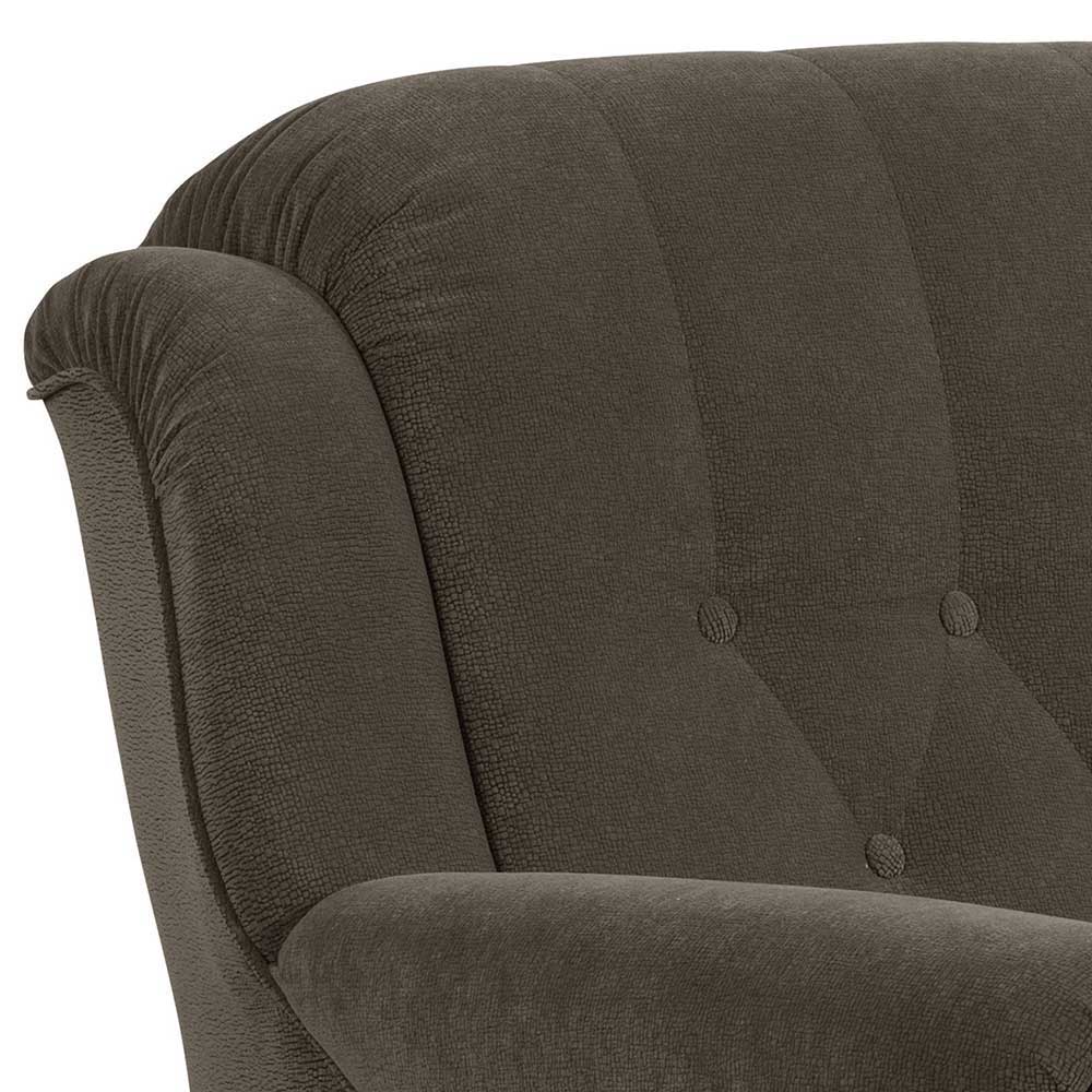Zweisitzer Sofa in Dunkelbraun Flockstoff - Conwy