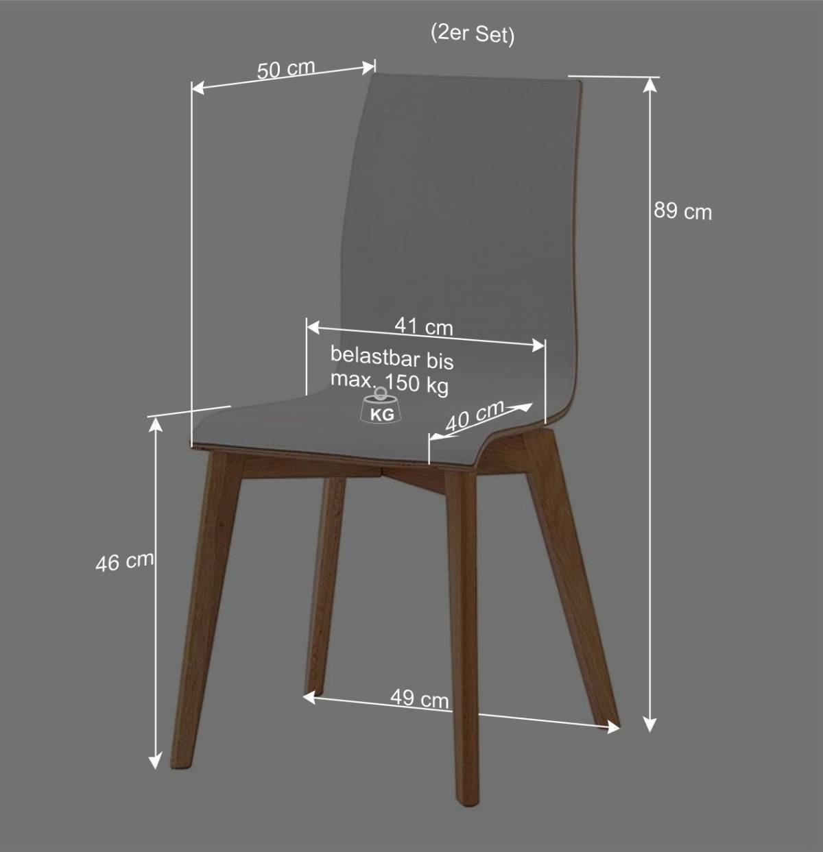 Hochdrucklaminat Stuhl in Weiß - Sonda (2er Set)
