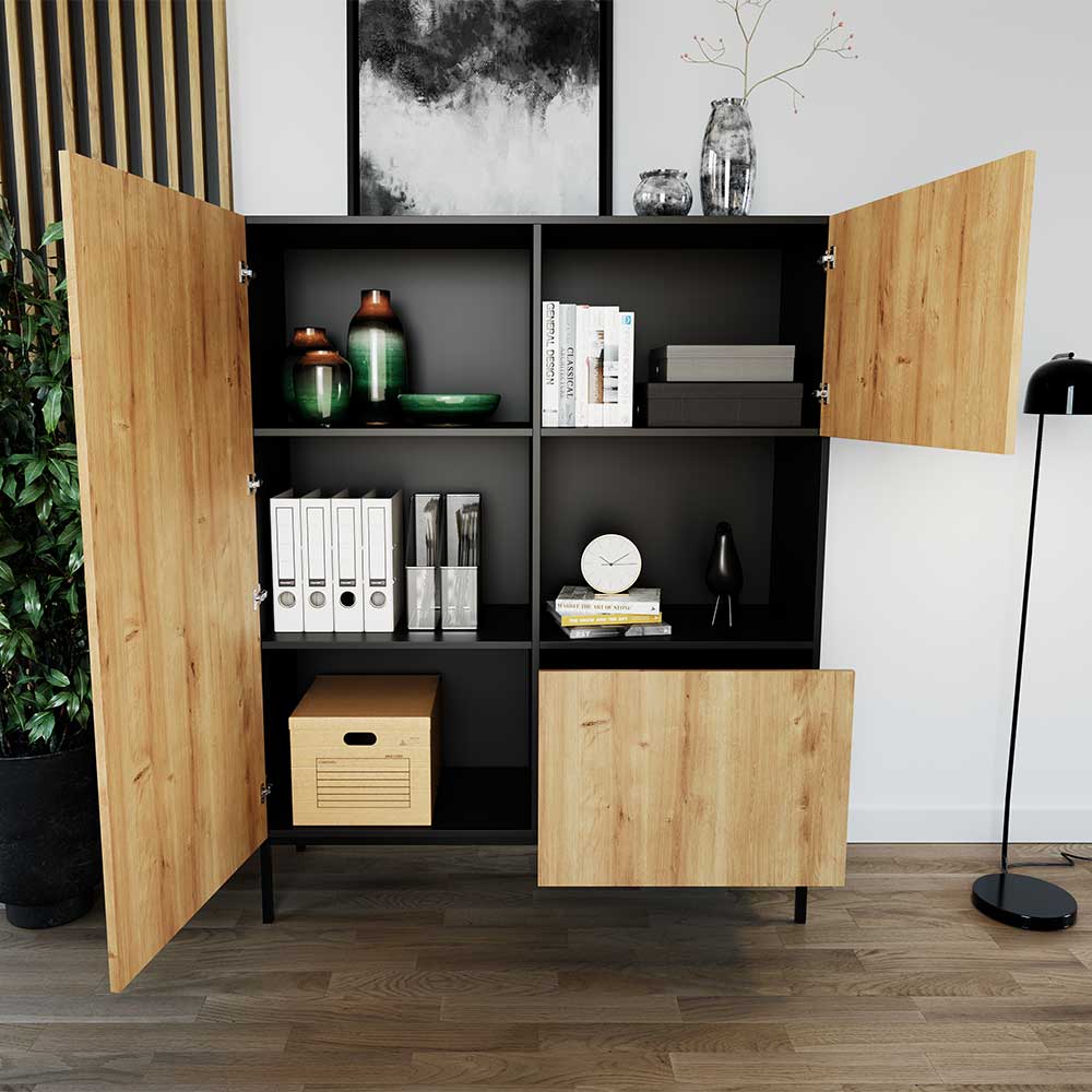 Wohnzimmer Highboard in Wildeiche Optik - Cavan