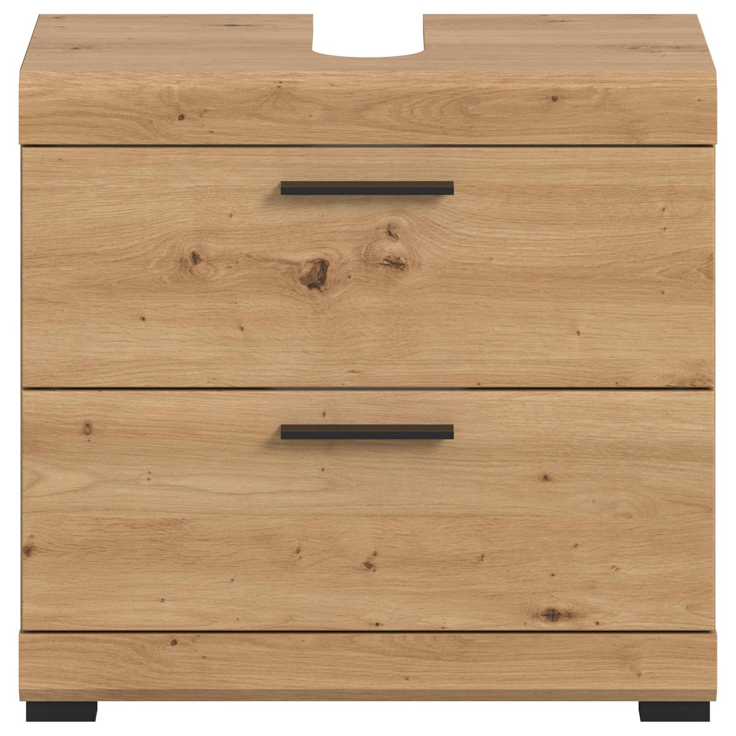 Geradliniger Waschtischunterbau in Artisan Optik - Lasewood