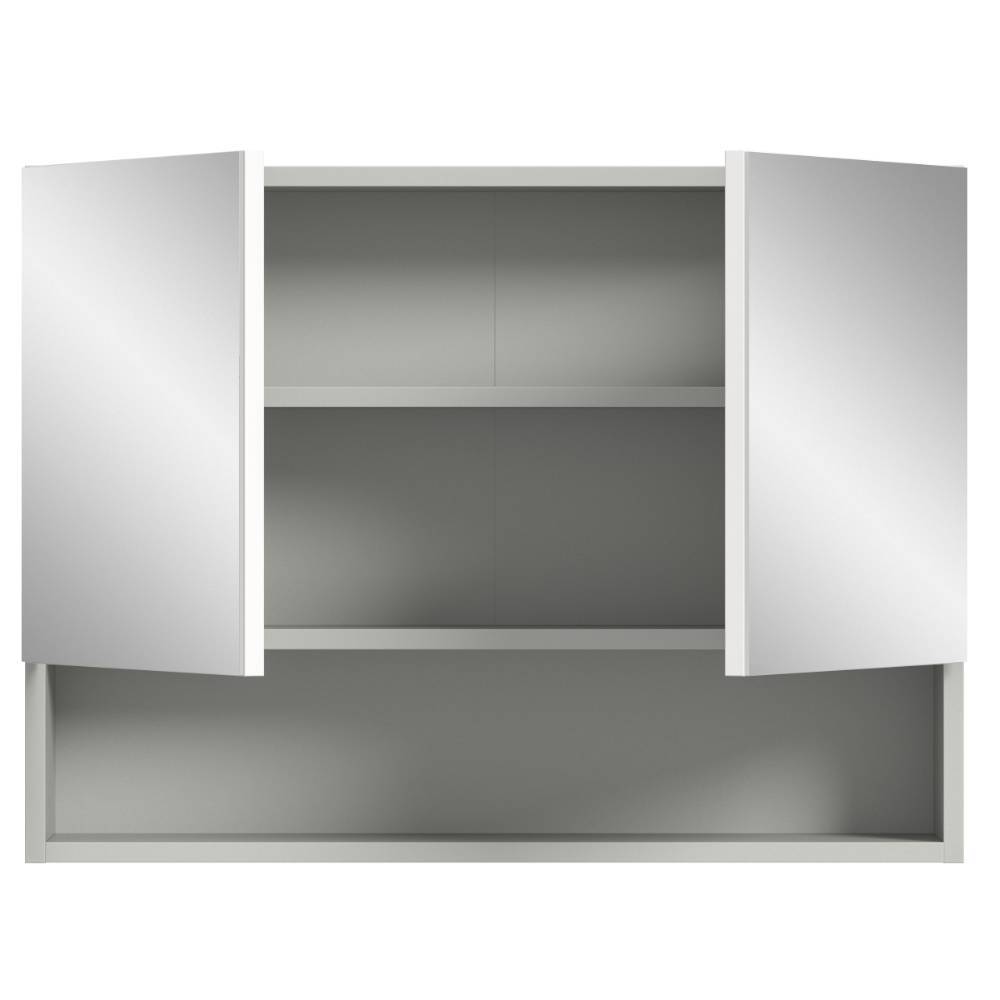 Spiegelschrank mit Doppeltür und Fach - Queenlo
