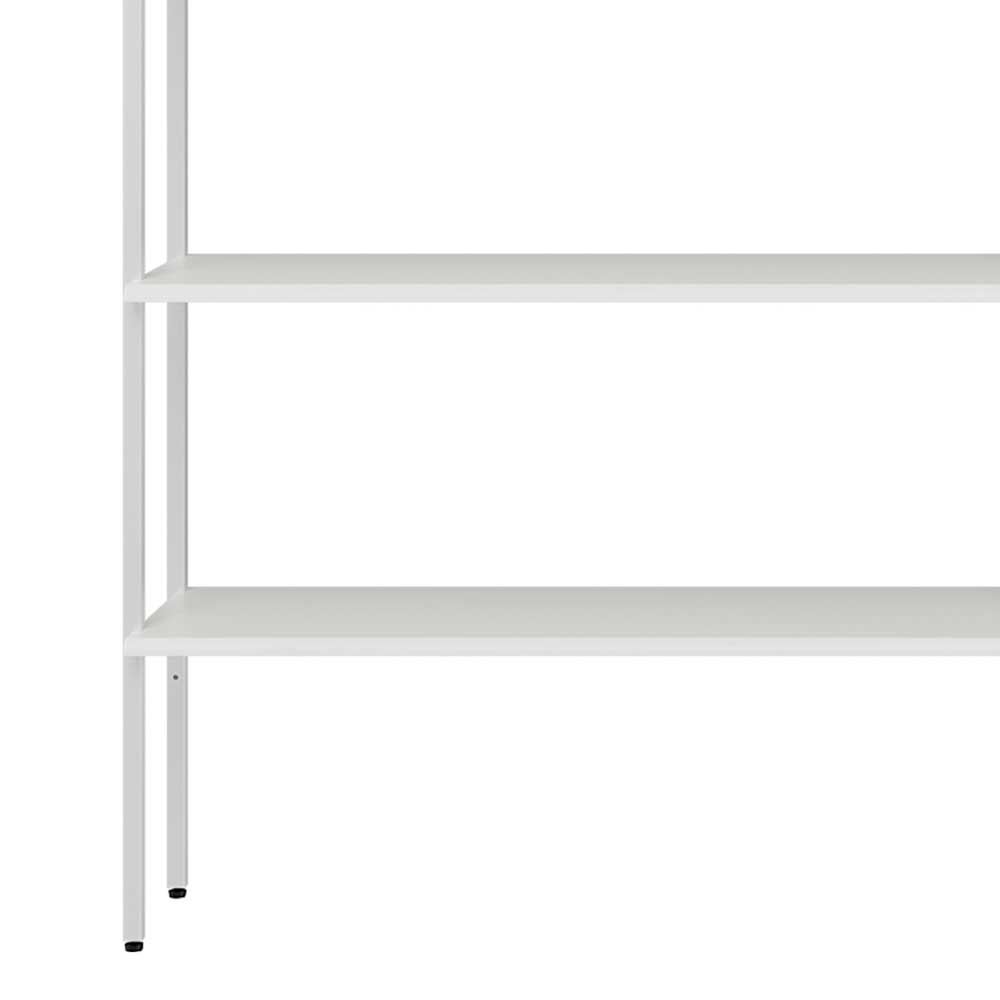 392 cm breites Stahl & Holz Regal System in Weiß - Leyma