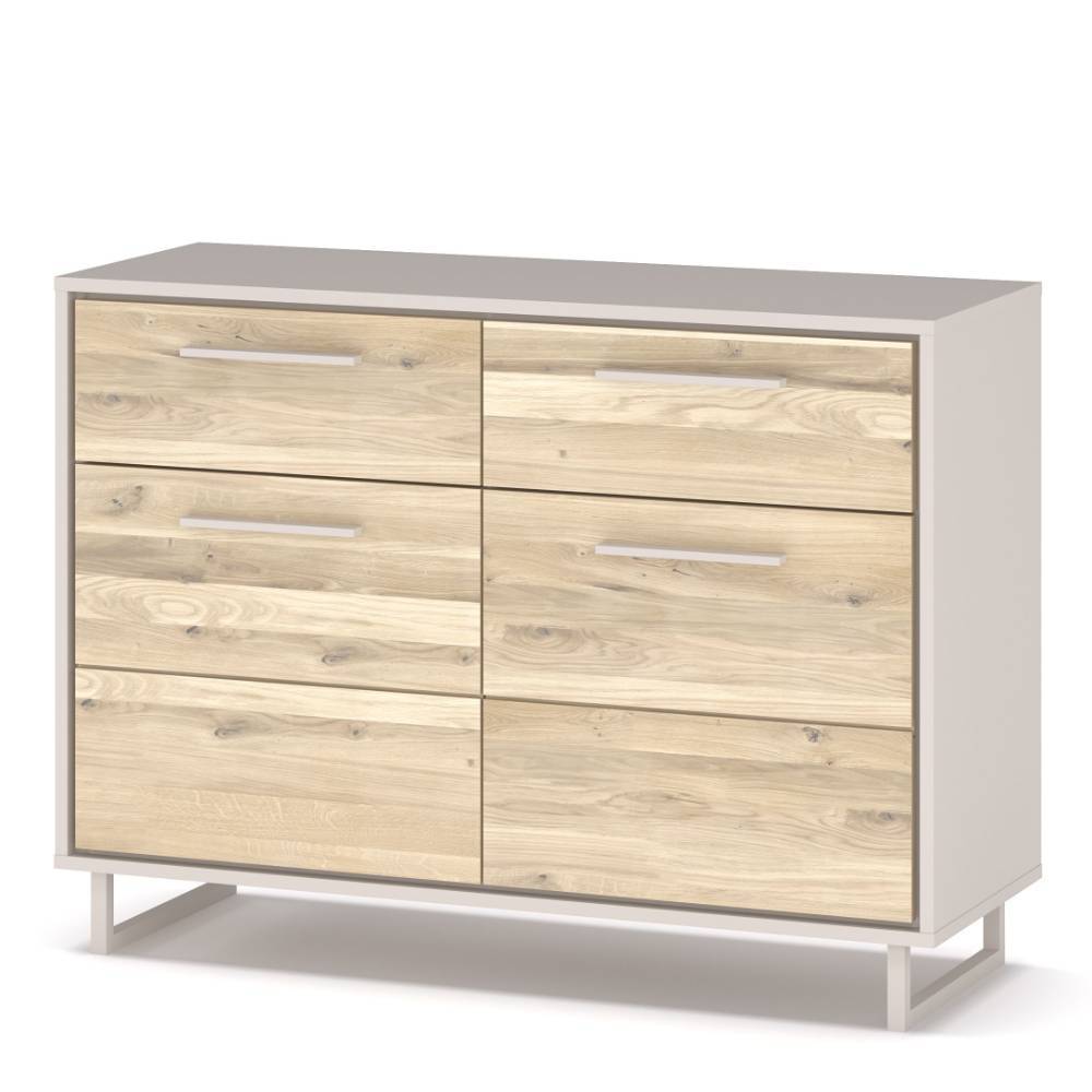 Kommode in Eiche Bianco und Kreideweiß - Loca