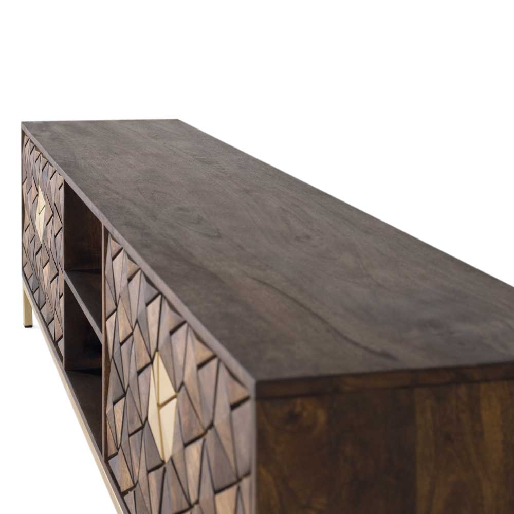 190 cm Design TV Lowboard in Walnussbraun - Feregato