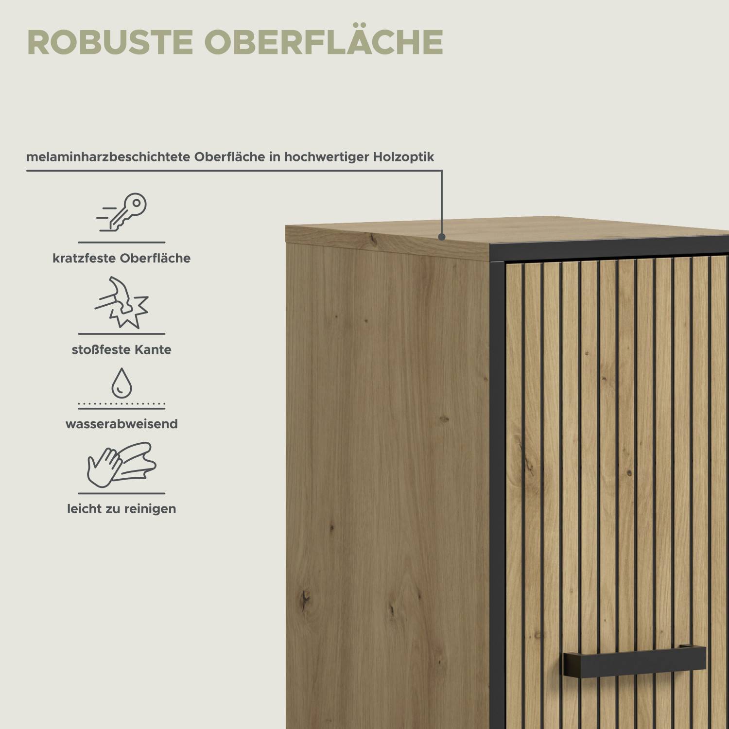 Robuste melaminharzbeschichtete Oberfläche in Holzoptik, kratzfest und wasserabweisend – Brutannia