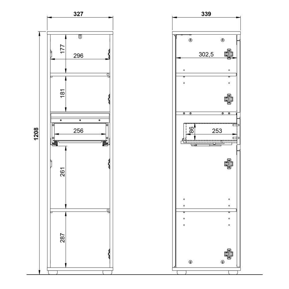 Badezimmer Midischrank in Dunkelgrau - Rufu