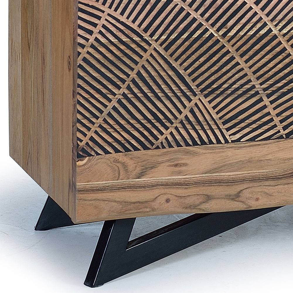 Design Türen-Kommode aus Akazie Massivholz - Merlan