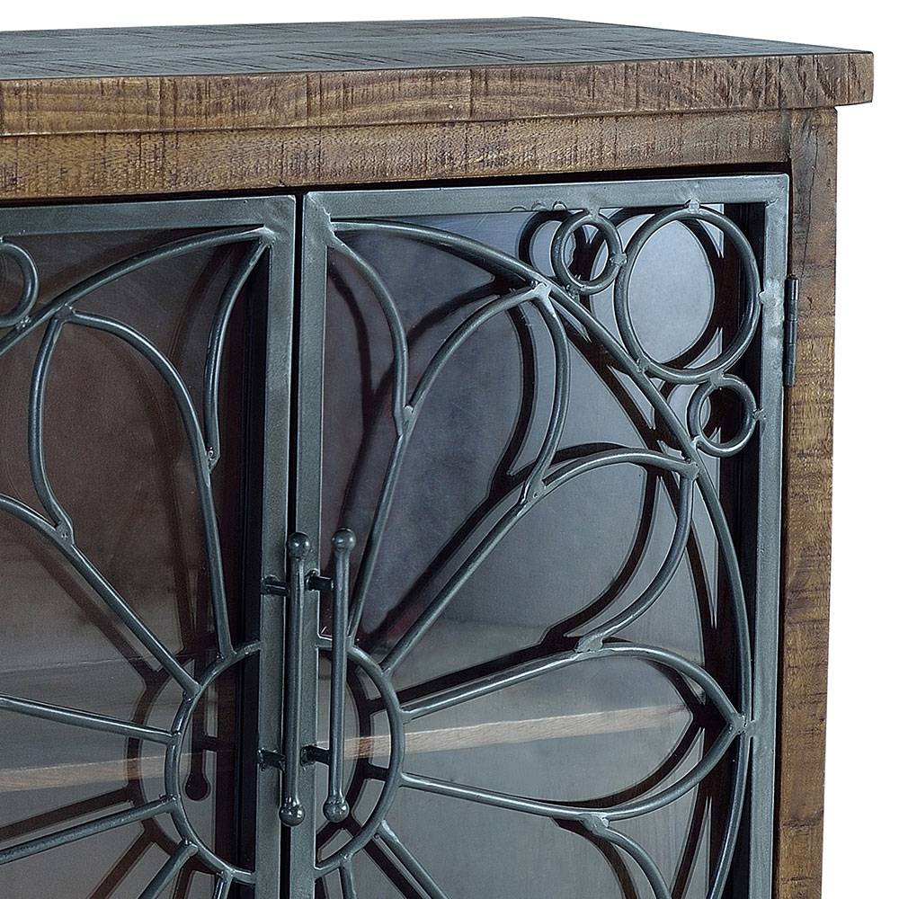 Große Design Kommode mit Glas Metalltüren - Everton