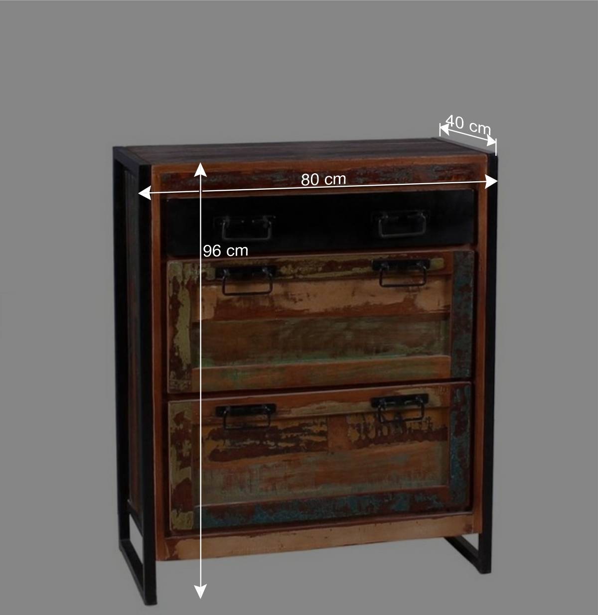 Shabby Garderobenmöbel aus Massivholz - Ensley (sechsteilig)