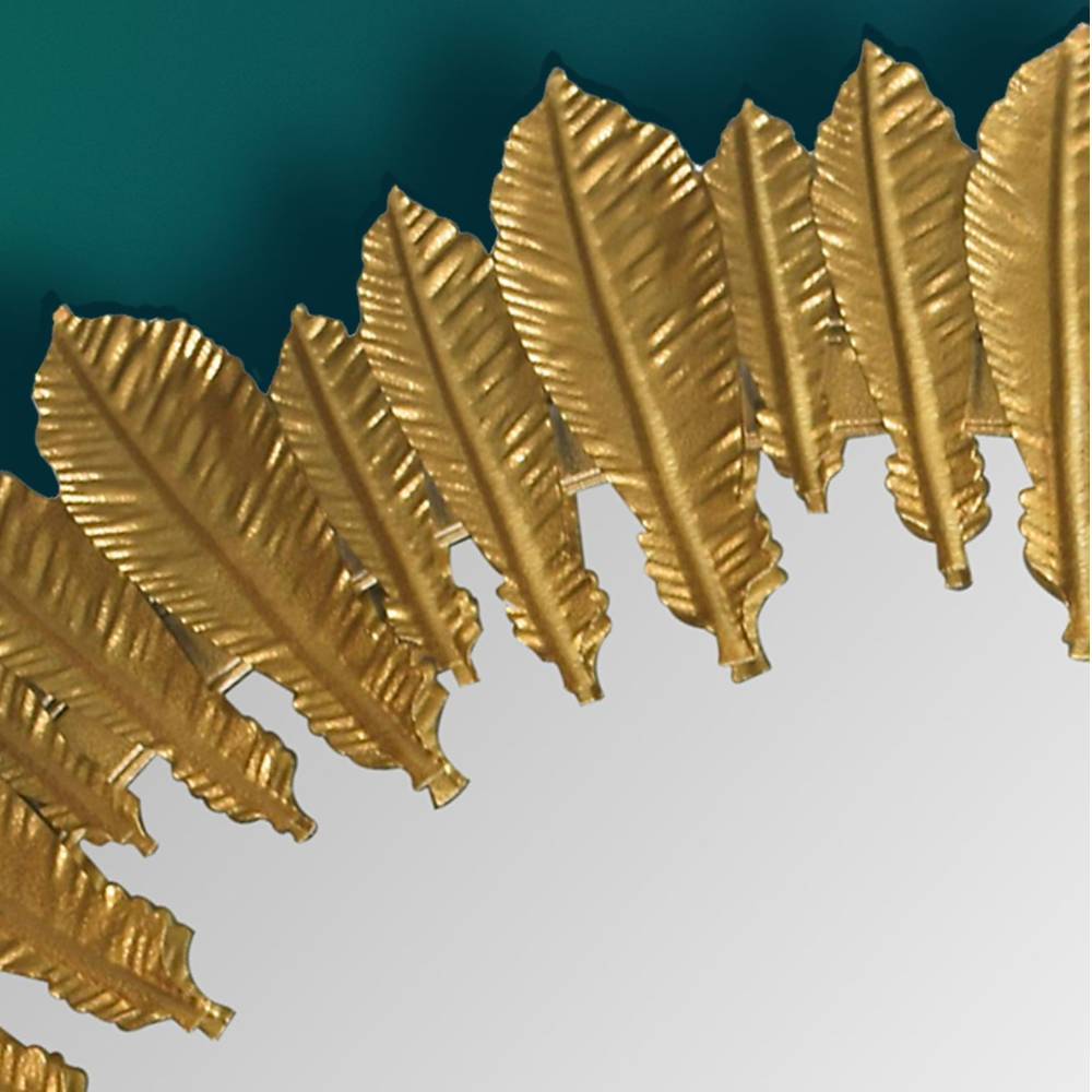 Boho Spiegel mit Metallrahmen im Feder Design - Reymon