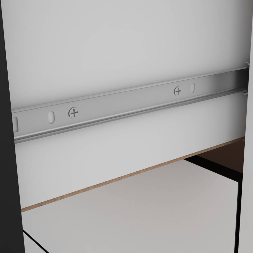 Hochwertige Metall-Schubladenführungen des Highboards für sanften Auszug und Langlebigkeit – Planet