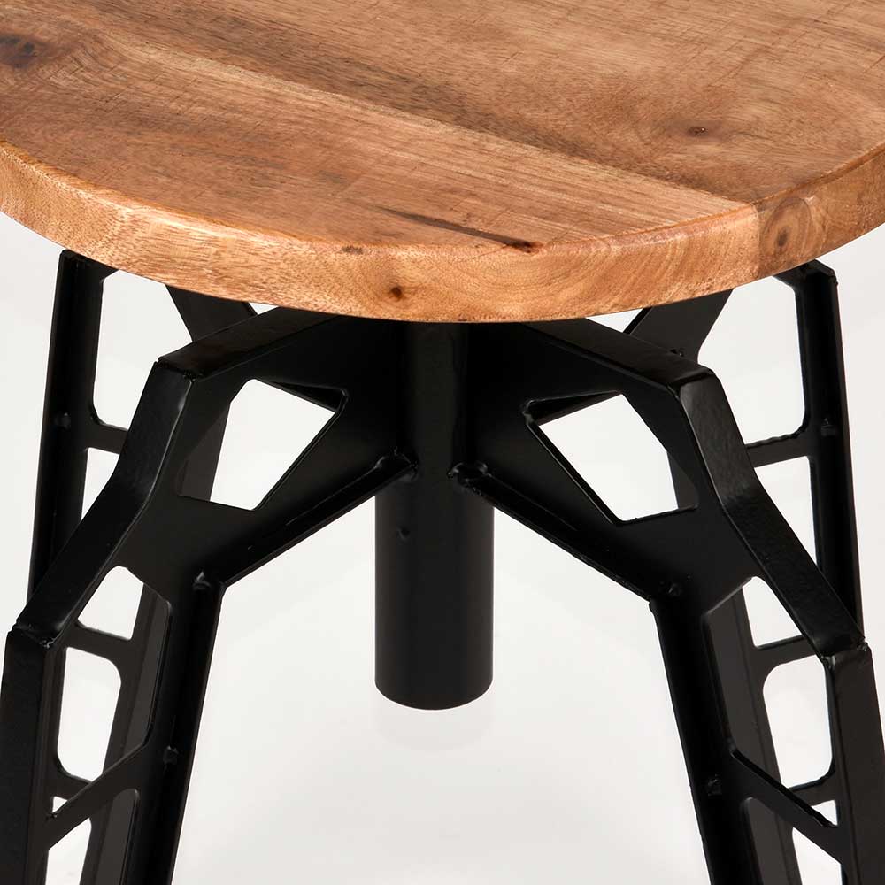 Runder Designhocker mit Sitz aus Holz - Bepta