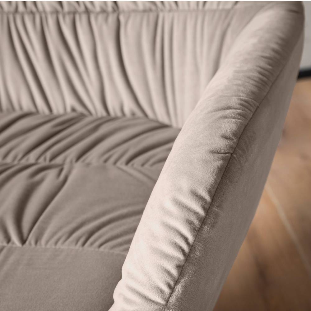 Design-Sessel in Beige Samt - Dalena