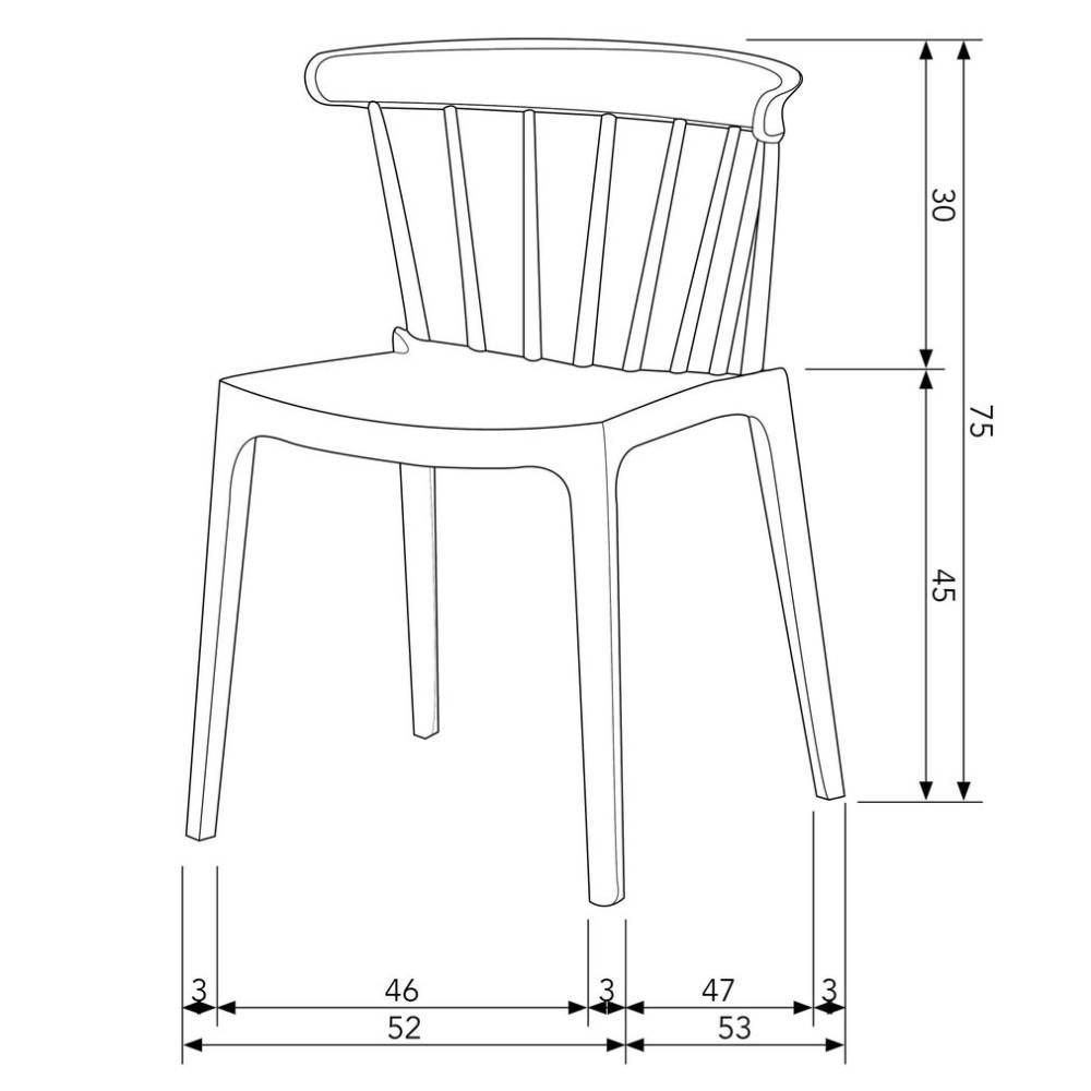 Taupe Outdoor-Stapelstuhl Maße und Abmessungen für die perfekte Planung im 2er Set – Oney