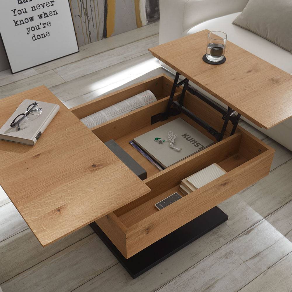 Wohnzimmer Funktionstisch mit hochklappbarer Tischplatte - Bonney
