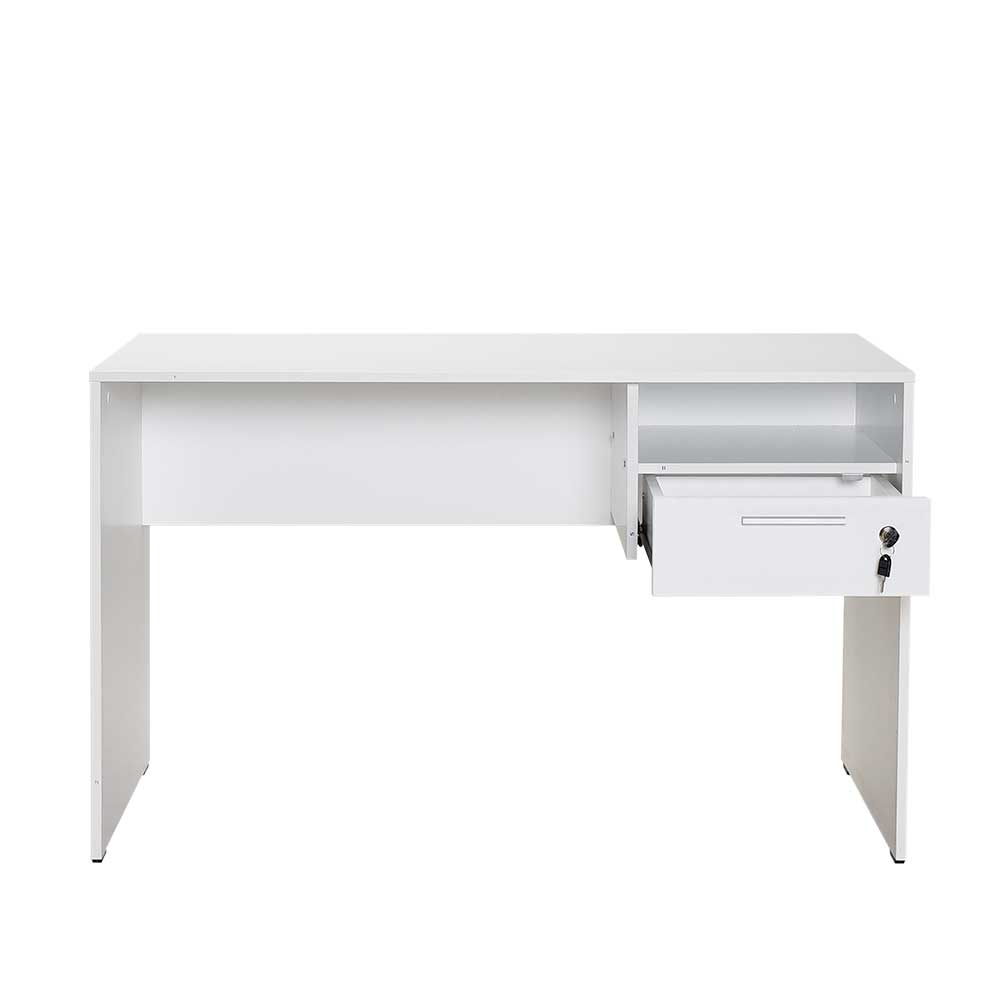 Weißer Schreibtisch mit Schublade abschließbar - Jossa
