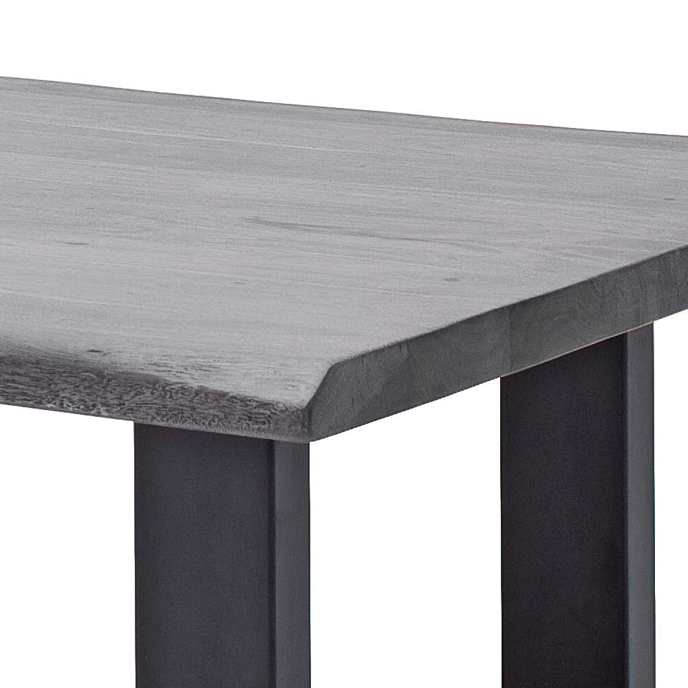 Grauer Couchtisch mit natürlicher Baumkante - Libonato
