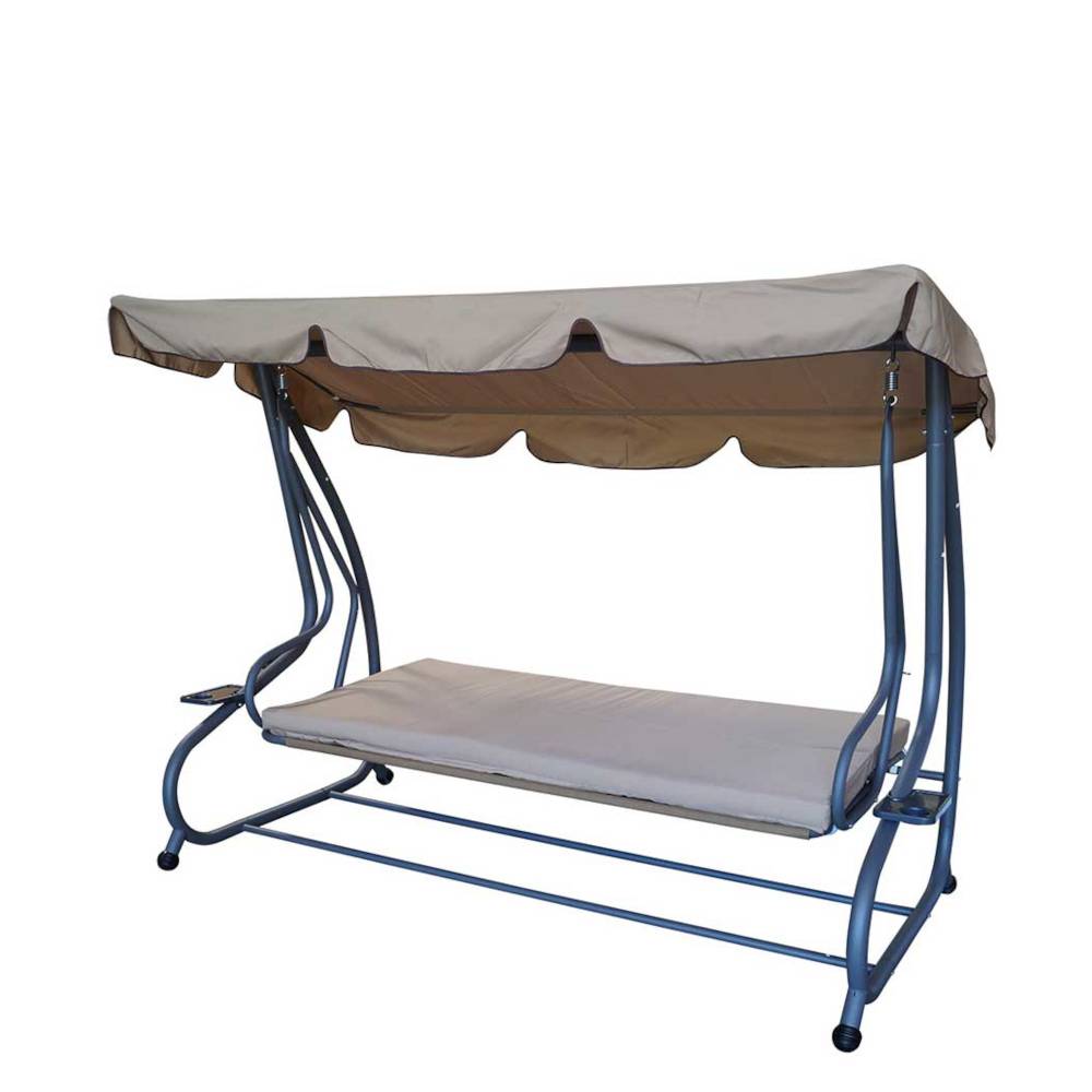 Retrostyle Hollywoodschaukel in Beige und Grau - Durioscos