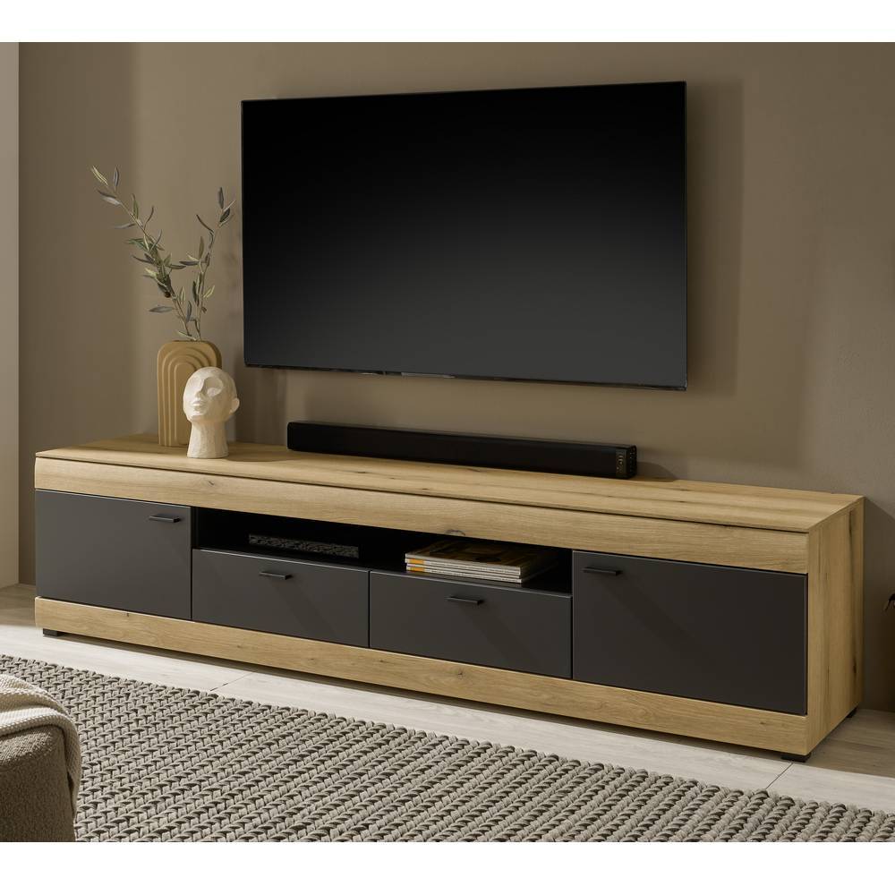 200cm breites TV-Board in Eiche Holzoptik - Addara