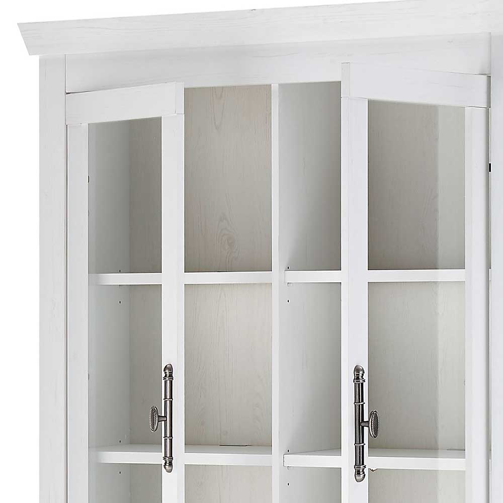 Buffet Vitrine in weißer Holzoptik Pinie - Liancos