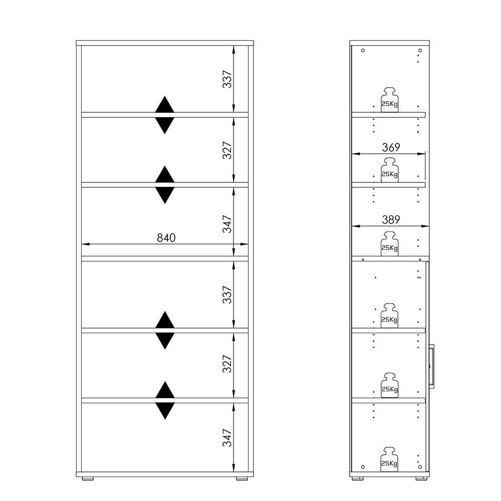 Büroschrank mit 2 Türen abschließbar - Xena