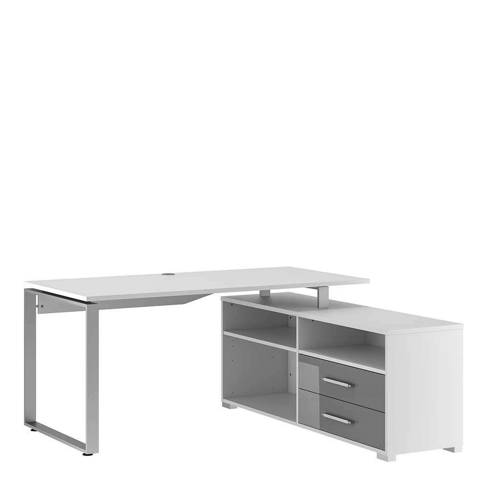 Moderner Schreibtisch mit seitlichem Regal - Ashger