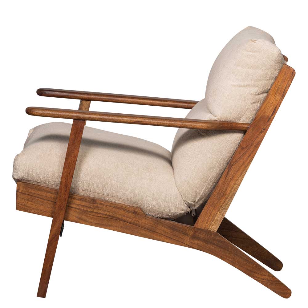 Design Sessel aus Akazienholz mit Polster - Meyden