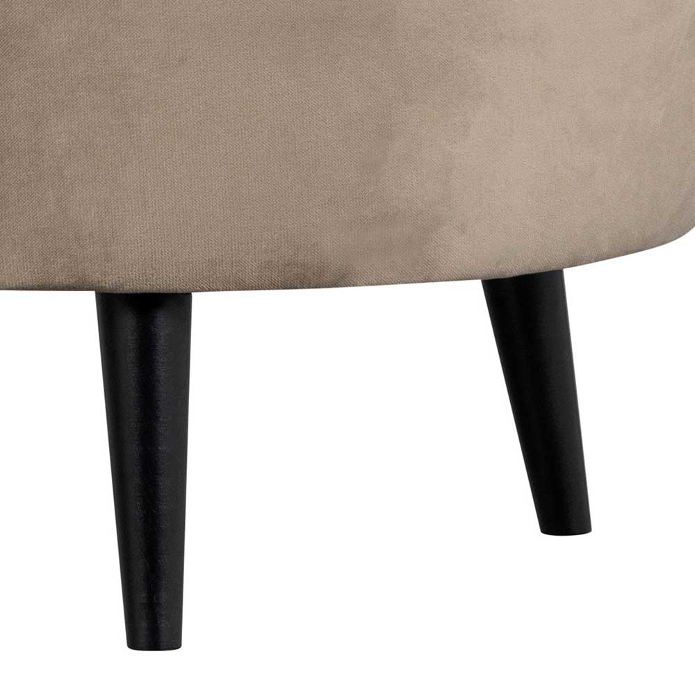 Samtbezug Birkenholz-Beine Sessel in und Schwarz - Khaki Griffina Design