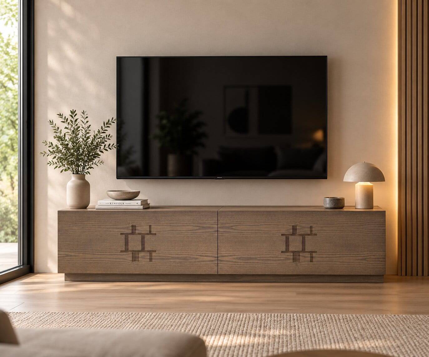 TV Element in Esche Dunkel - Lacruzira (2er Set)