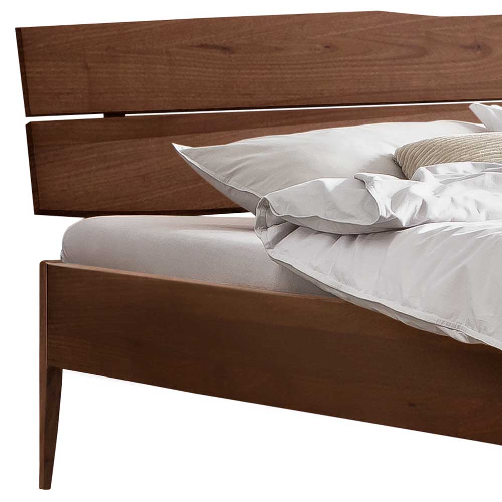 Massivholz Bett mit Baumkante am Kopfteil - Narciza