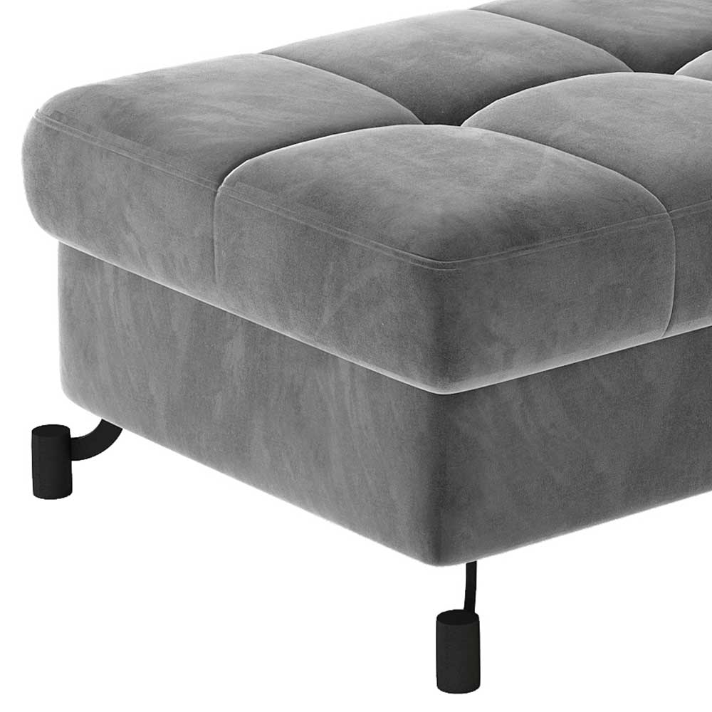 Chenille Polsterhocker mit Truhe - Hulmane