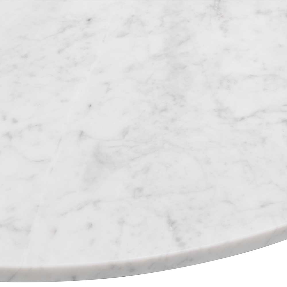 Runder Couchtisch mit Marmorplatte Weiß Grau - Buonco