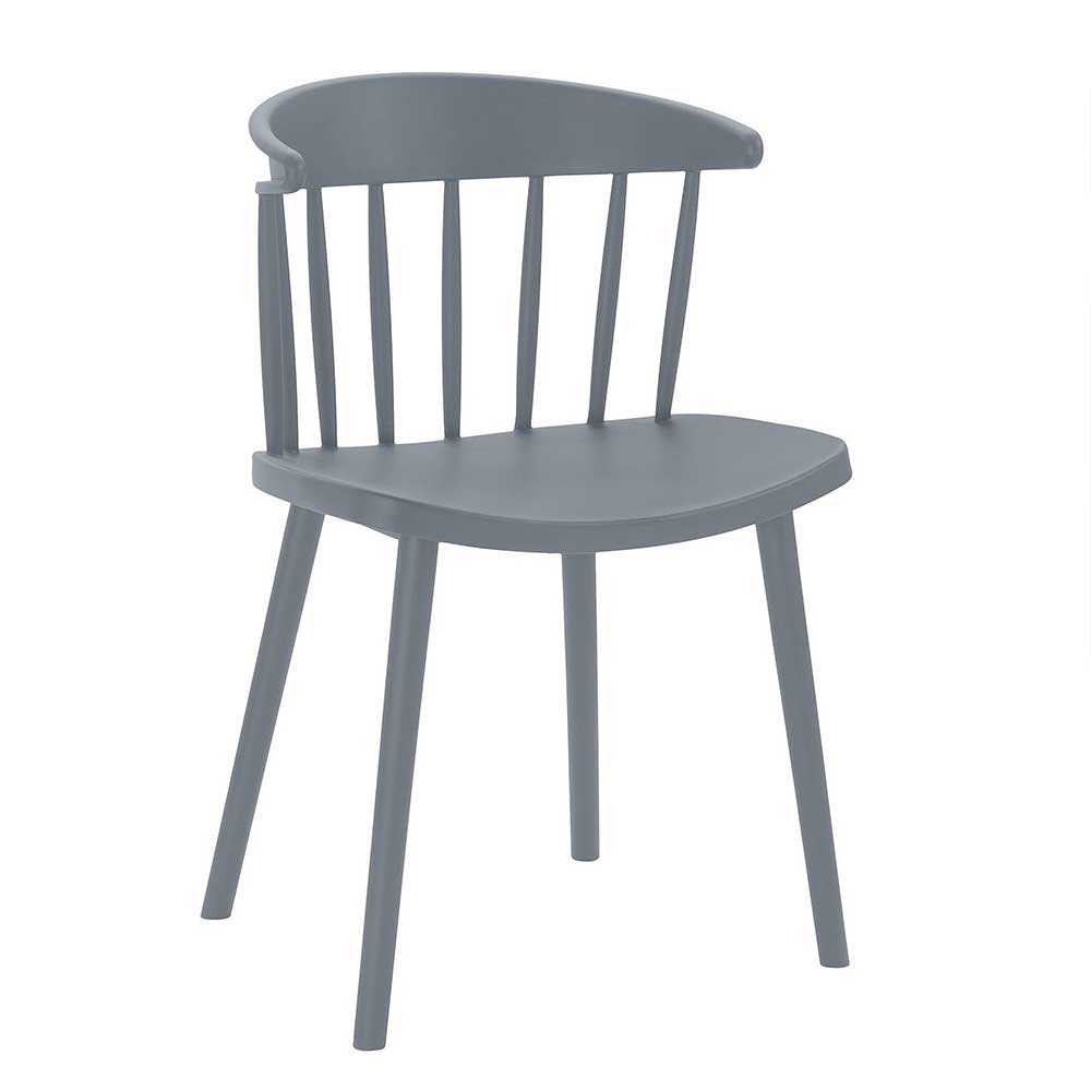 Skandi Stühle aus Kunststoff in Grau - Berit (Set)
