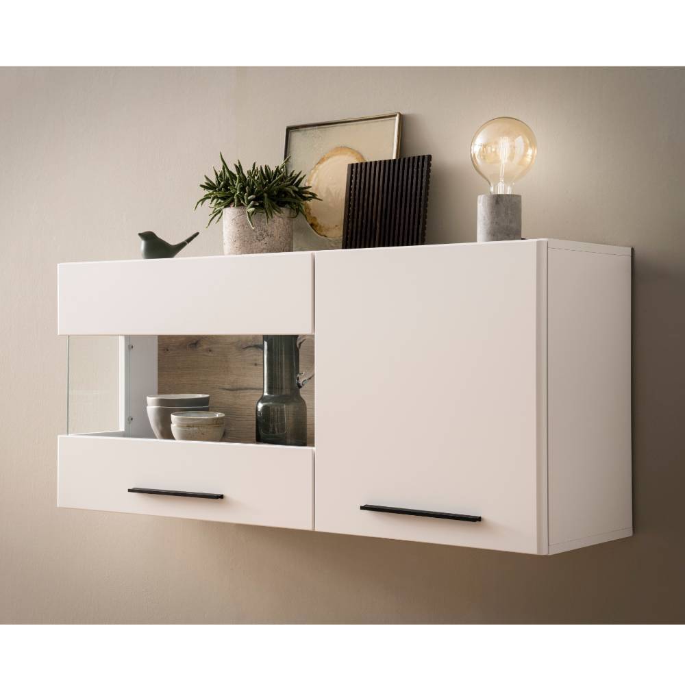Design Wohnwand in Weiß - Acke (vierteilig)