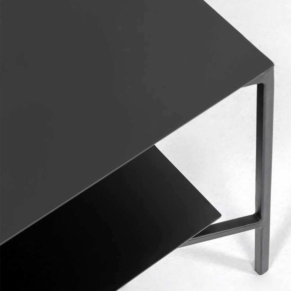140x60 Wohnzimmertisch aus schwarzem Metall - Arno