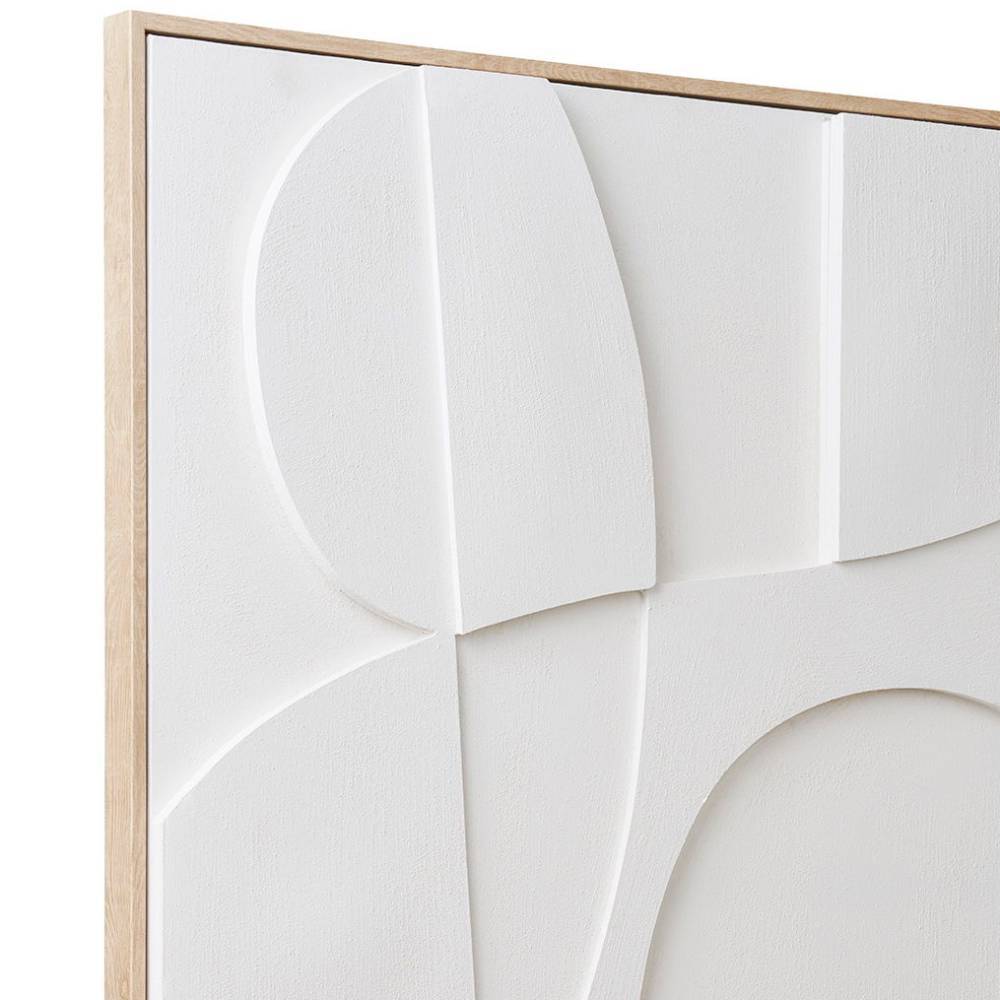 Wandbild in Weiß und Holzoptik Natur - Actino