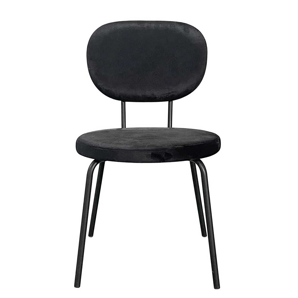 Samt Polsterstühle in Schwarz - Siao (2er Set)