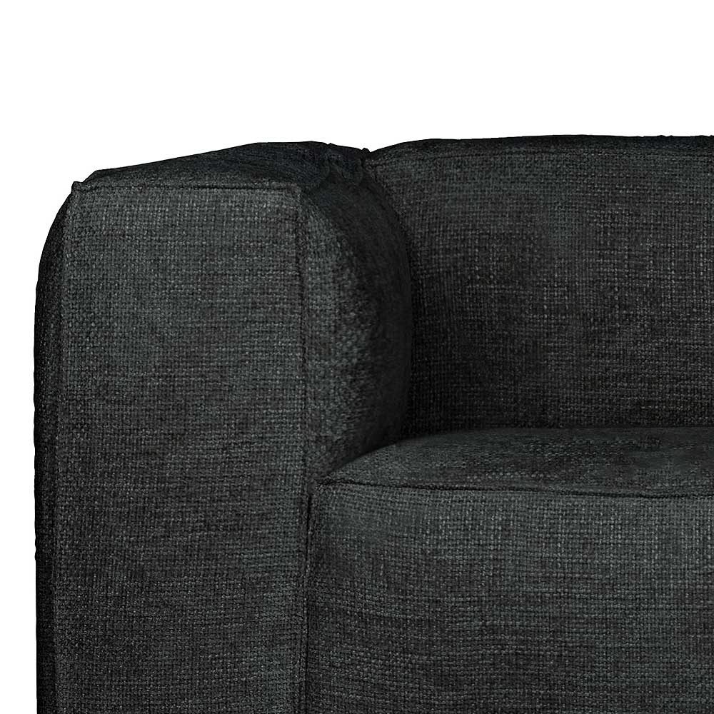 Couch aus Strukturstoff in Dunkelgrau - Filigrano