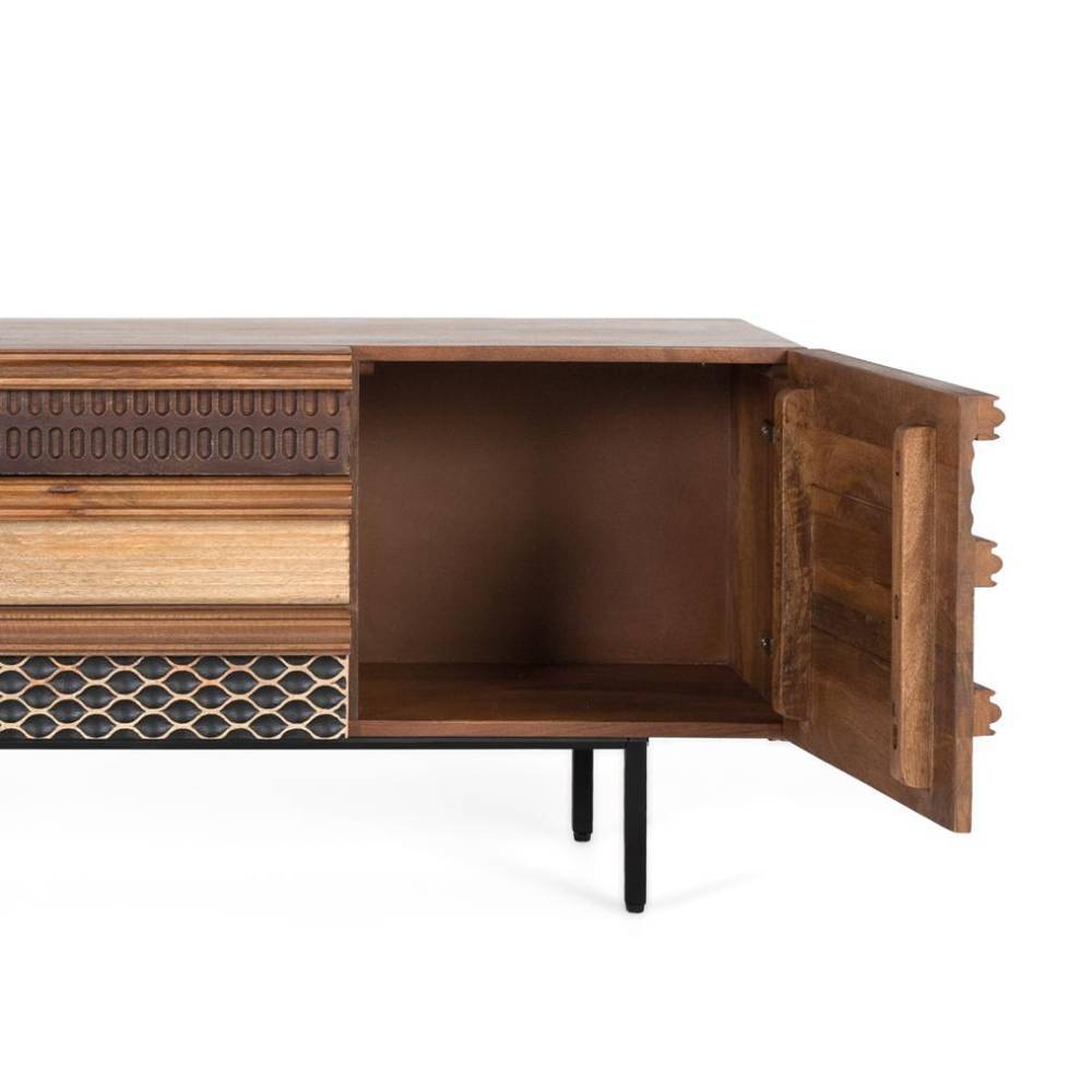 Design-Lowboard aus Mangobaum Massivholz - Teoloro
