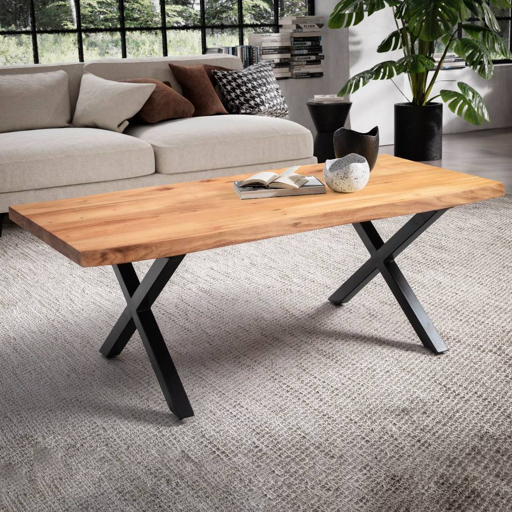 Industrial-Sofatisch mit Naturkanten - Haruki