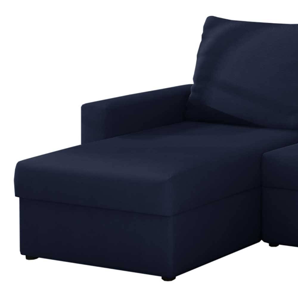 Dreisitzer Schlafcouch in Dunkelblau - Abecra
