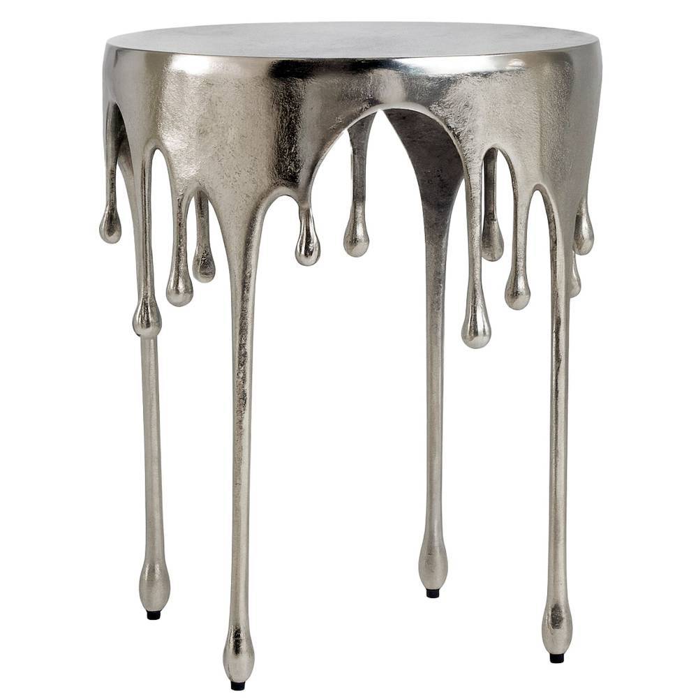 Moderner Beistelltisch in Silber mit flüssigem Design für Wohnzimmer – Gedov
