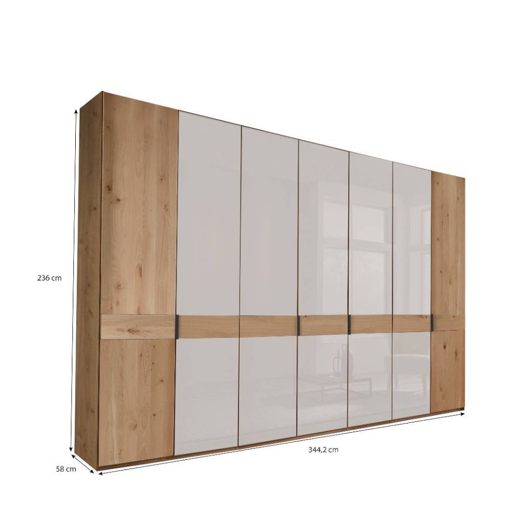 7-türiger Kleiderschrank teilmassiv - Crucav