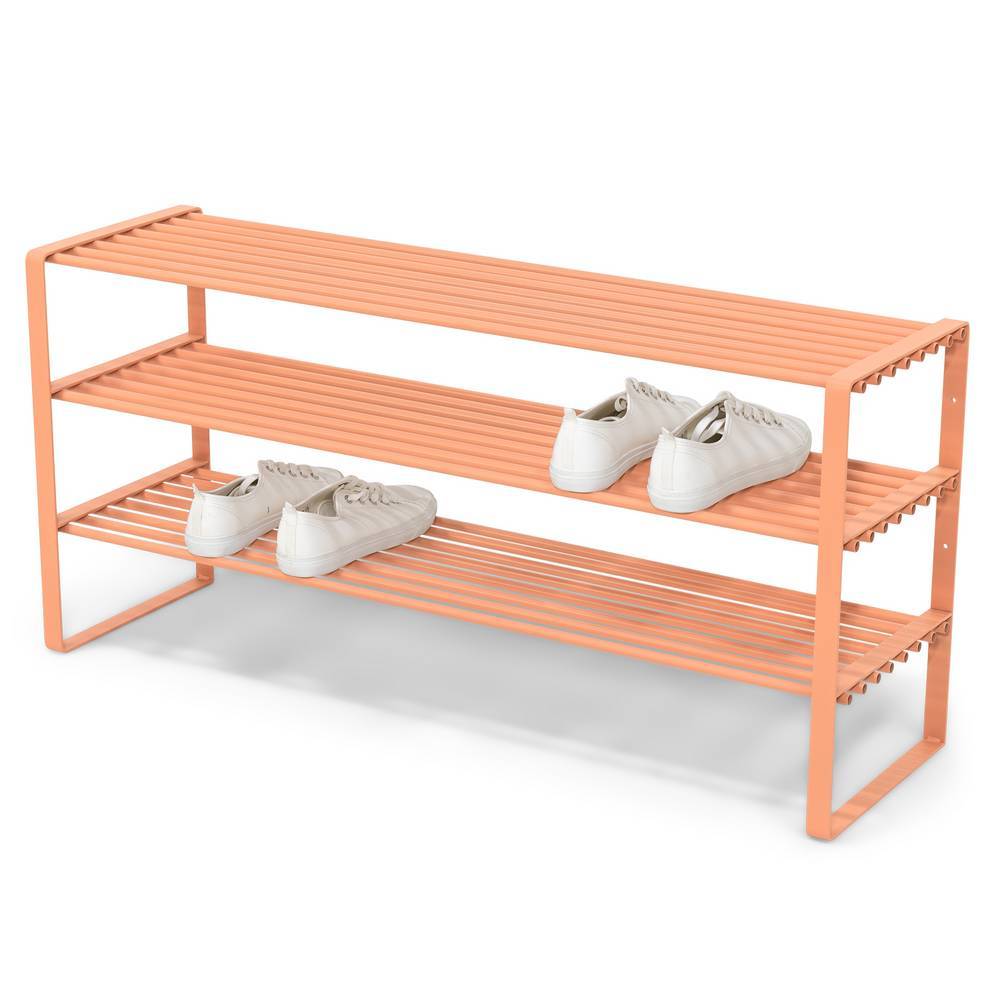 3-Ebenen-Schuhregal in Terracotta Stahl - Teakaro