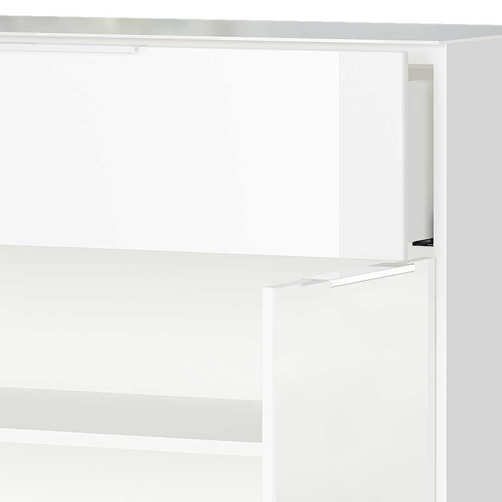 83x101x42 Design Vertiko in Weiß mit Glas - Soraga