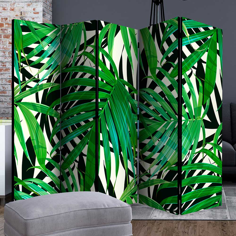 172cm Paravent mit Dschungel Palmblätter Motiv - Ruberta