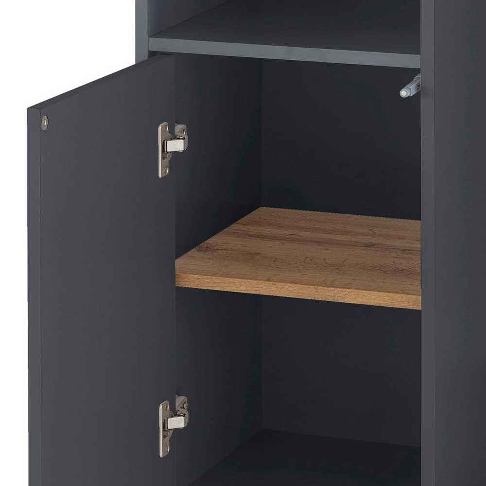 Badezimmerschrank in Anthrazit mit Wildeiche - Rigori