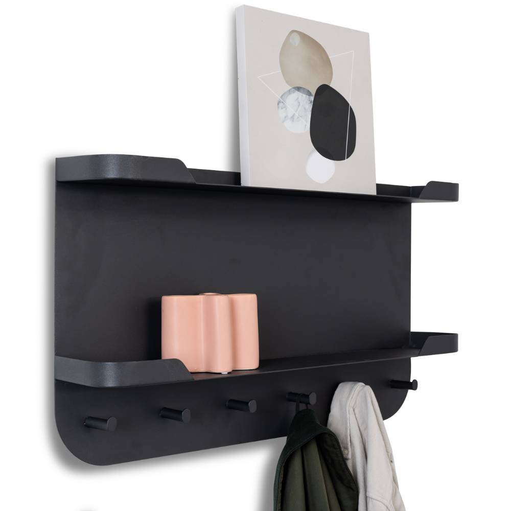Wandgarderobe aus schwarzem Metall - Kalis