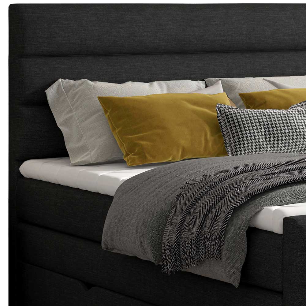 Boxspring Doppelbett in Schwarzbraun - Alkagar