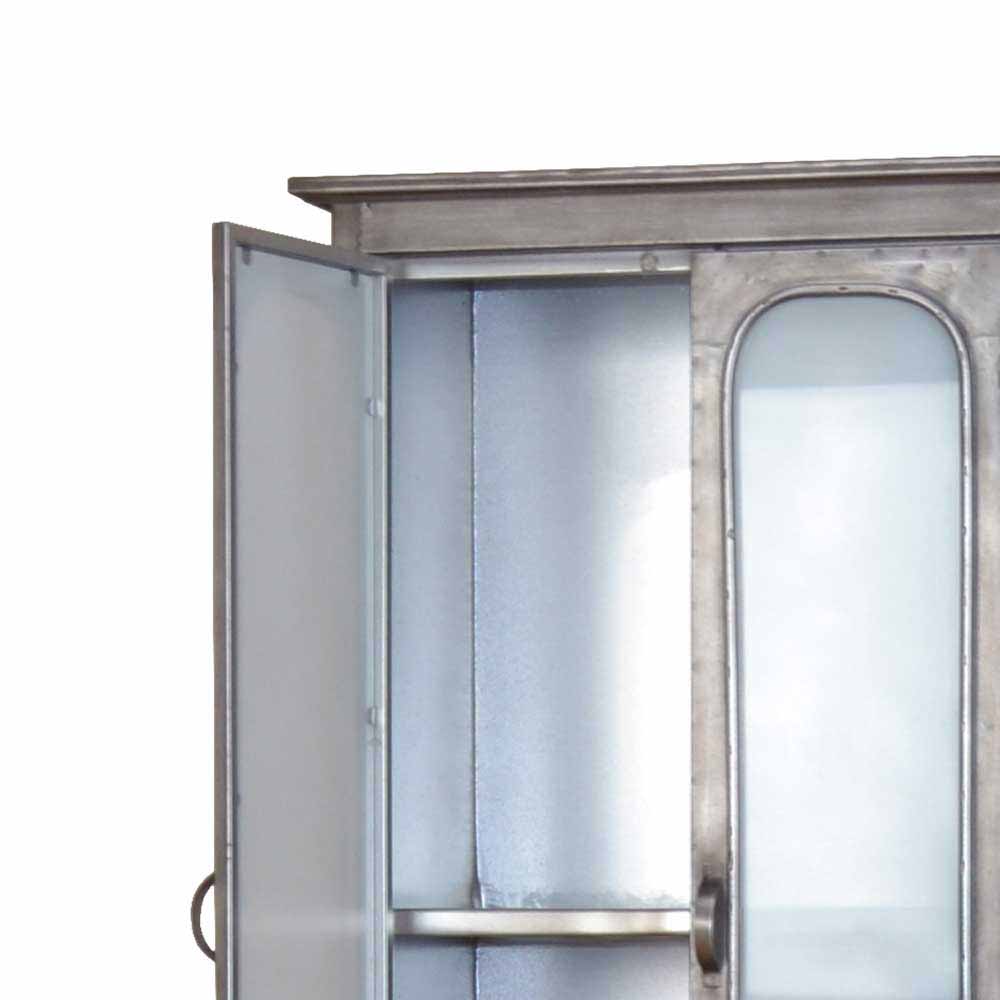 Industry Küchenschrank aus Metall & Milchglas Easy 2-türig